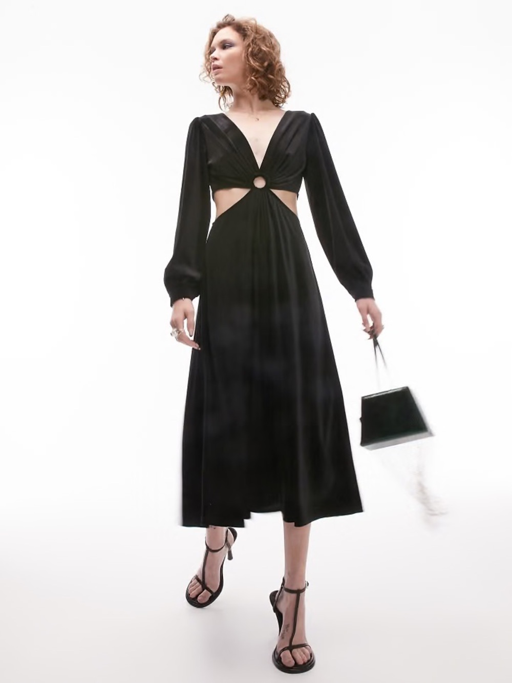 Topshop Velvet Midi Dress